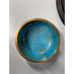 VASO CINESE GINGER JAR CLOISONNE SMALTO POLICROMO DECORO FLOREALE BASE LEGNO