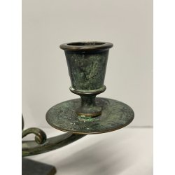 ANTICA COPPIA CANDELIERI CANDELABRO ART NOUVEAU PORTACANDELE BRONZO EPOCA 900