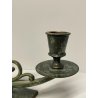 ANTICA COPPIA CANDELIERI CANDELABRO ART NOUVEAU PORTACANDELE BRONZO EPOCA 900