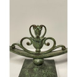 ANTICA COPPIA CANDELIERI CANDELABRO ART NOUVEAU PORTACANDELE BRONZO EPOCA 900