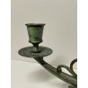 ANTICA COPPIA CANDELIERI CANDELABRO ART NOUVEAU PORTACANDELE BRONZO EPOCA 900