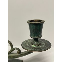 ANTICA COPPIA CANDELIERI CANDELABRO ART NOUVEAU PORTACANDELE BRONZO EPOCA 900