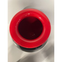 ELEGANTE VASO VETRO MURANO SOMMERSO ROSSO NERO NASON MORETTI ATTR ANNI 70 ITALY