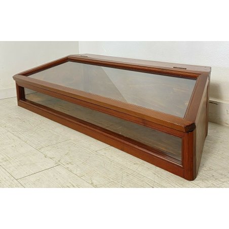 ANTICA BACHECA TECA VETRO LEGNO LARICE 1900 ESPOSITORE SANTO RELIQUIA COLLEZIONE