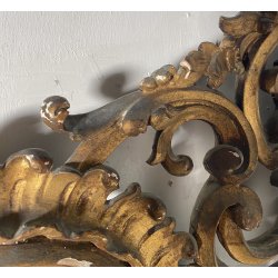 ANTICA GRANDE CAMINIERA LUIGI XVI SPECCHIERA 1900 SPECCHIO LEGNO INTAGLIATO ORO