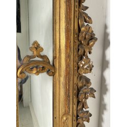 ANTICA GRANDE CAMINIERA LUIGI XVI SPECCHIERA 1900 SPECCHIO LEGNO INTAGLIATO ORO