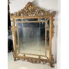 ANTICA GRANDE CAMINIERA LUIGI XVI SPECCHIERA 1900 SPECCHIO LEGNO INTAGLIATO ORO