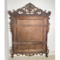 ANTICA GRANDE CAMINIERA LUIGI XVI SPECCHIERA 1900 SPECCHIO LEGNO INTAGLIATO ORO