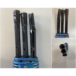 GIOCO LATTA VINTAGE FUCILE SPAZIALE TRIPLE GUN H3 Machine Gun Horikawa JAPAN