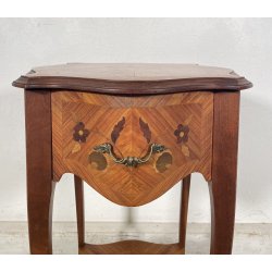 ANTICO COMODINO INGLESE LEGNO 1950 INTARSIATO CAMERA SALOTTO ARMADIO ETAGERE OLD