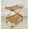 CARRELLO BAR DESIGN VIMINI BAMBÙ PORTAVIVANDE ANNI 60 CARRELLINO ROTELLE