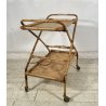 CARRELLO BAR DESIGN VIMINI BAMBÙ PORTAVIVANDE ANNI 60 CARRELLINO ROTELLE