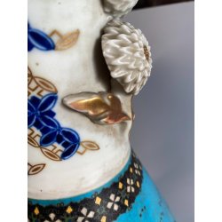 GRANDE VASO OVOIDALE PORCELLANA CLISONNé SMALTO POLICROMO 47 cm/h Fine '800/'900