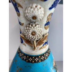 GRANDE VASO OVOIDALE PORCELLANA CLISONNé SMALTO POLICROMO 47 cm/h Fine '800/'900