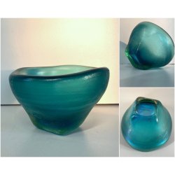 CIOTOLA CORROSO VETRO Murano DESIGN Carlo Scarpa PER Venini GLASS BOWL IRIDATO