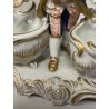COPPIA STATUINE PORCELLANA AELTESTE VOLKSTEDT SALIERA PEPIERA FIGURE DECORO ORO