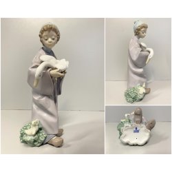 FIGURINA BAMBINO OCA PORCELLANA Lladrò GIRL WITH GOOSE Mod. 6101 PORCELAIN '900