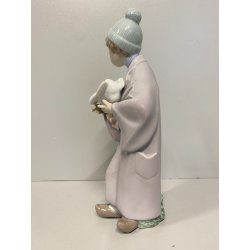 FIGURINA BAMBINO OCA PORCELLANA Lladrò GIRL WITH GOOSE Mod. 6101 PORCELAIN '900