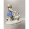 FIGURINA BAMBINA OCHE PORCELLANA GIRL WITH FLOWERS GOOSES Mod. 10685 VINTAGE '70