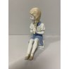 FIGURINA BAMBINA con TRECCE PORCELLANA GDR Mod. 1443 VINTAGE