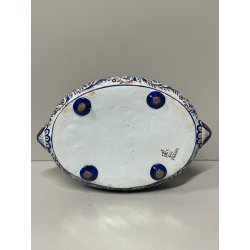 ANTICO CALAMAIO PORTA PEN TERRACOTTA POLICROMA Desvres Fourmaintraux FRANCE '900