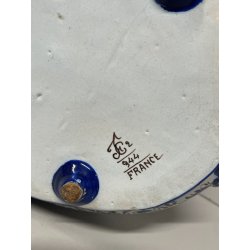 ANTICO CALAMAIO PORTA PEN TERRACOTTA POLICROMA Desvres Fourmaintraux FRANCE '900