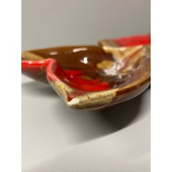 GRANDE VASSOIO CERAMICA SMALTATA firmato VALLARIUS pesce PIATTO centrotavola