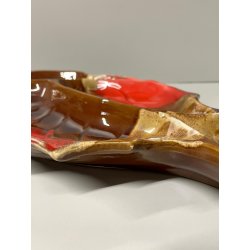 GRANDE VASSOIO CERAMICA SMALTATA firmato VALLARIUS pesce PIATTO centrotavola