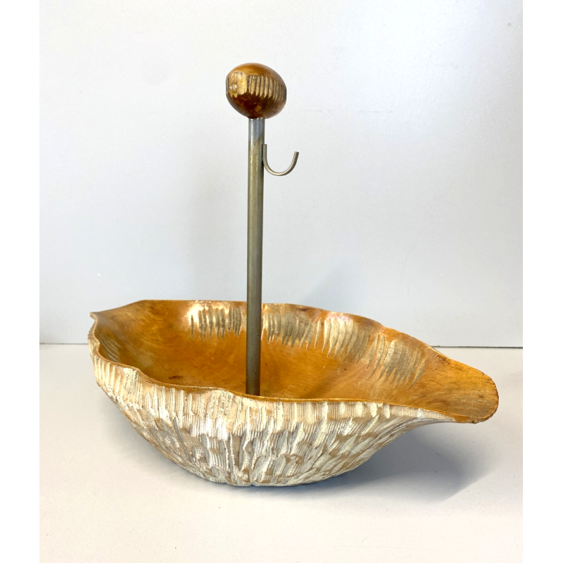 PORTA NOCI VASSOIO CENTROTAVOLA FRUTTA SECCA DESIGN Aldo Tura Macabo VINTAGE '50