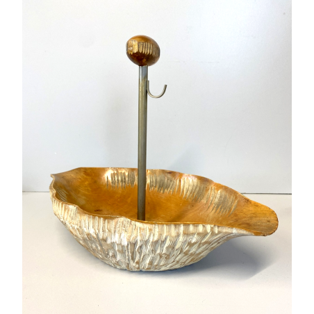 PORTA NOCI VASSOIO CENTROTAVOLA FRUTTA SECCA DESIGN Aldo Tura Macabo VINTAGE '50