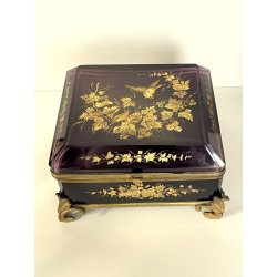 ANTICO grande SCRIGNO cofanetto MOSER cristallo boemia RUBINO NAPOLEONE III '800