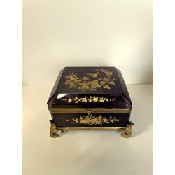 ANTICO grande SCRIGNO cofanetto MOSER cristallo boemia RUBINO NAPOLEONE III '800