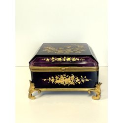 ANTICO grande SCRIGNO cofanetto MOSER cristallo boemia RUBINO NAPOLEONE III '800