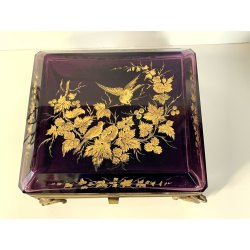 ANTICO grande SCRIGNO cofanetto MOSER cristallo boemia RUBINO NAPOLEONE III '800