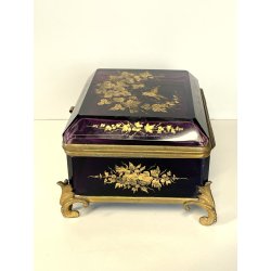 ANTICO grande SCRIGNO cofanetto MOSER cristallo boemia RUBINO NAPOLEONE III '800