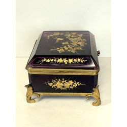 ANTICO grande SCRIGNO cofanetto MOSER cristallo boemia RUBINO NAPOLEONE III '800