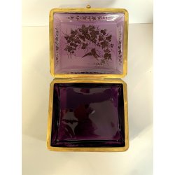 ANTICO grande SCRIGNO cofanetto MOSER cristallo boemia RUBINO NAPOLEONE III '800