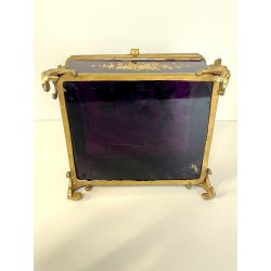 ANTICO grande SCRIGNO cofanetto MOSER cristallo boemia RUBINO NAPOLEONE III '800