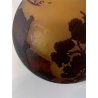 ANTICO VASO VETRO STILE Gallé CAMMEO GLASS PAESAGGIO FORESTA ARTNOUVEAU ø 18cm