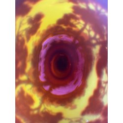 ANTICO VASO VETRO CAMMEO GLASS PAESAGGIO FORESTA ART NOUVEAU STILE Gallé ø 22 cm