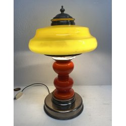 LAMPADA DA TAVOLO VINTAGE DESIGN Carlo Nason Mazzega VETRO MURANO ROSSO LIME '60