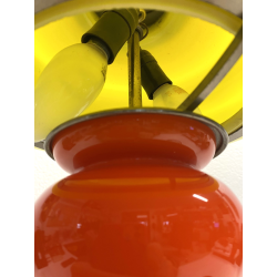 LAMPADA DA TAVOLO VINTAGE DESIGN Carlo Nason Mazzega VETRO MURANO ROSSO LIME '60