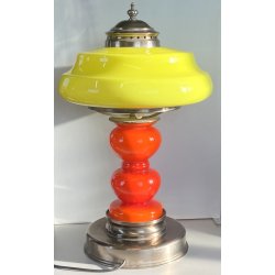 LAMPADA DA TAVOLO VINTAGE DESIGN Carlo Nason Mazzega VETRO MURANO ROSSO LIME '60