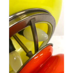 LAMPADA DA TAVOLO VINTAGE DESIGN Carlo Nason Mazzega VETRO MURANO ROSSO LIME '60