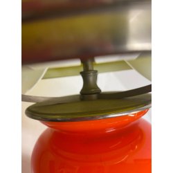 LAMPADA DA TAVOLO VINTAGE DESIGN Carlo Nason Mazzega VETRO MURANO ROSSO LIME '60