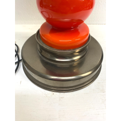 LAMPADA DA TAVOLO VINTAGE DESIGN Carlo Nason Mazzega VETRO MURANO ROSSO LIME '60