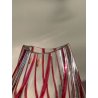 VASO CRISTALLO NACHTMANN PORTA FIORI TRASPARENDE DECORO RIGHE ROSSE EPOCA '900