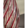 VASO CRISTALLO NACHTMANN PORTA FIORI TRASPARENDE DECORO RIGHE ROSSE EPOCA '900