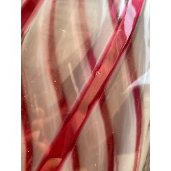 VASO CRISTALLO NACHTMANN PORTA FIORI TRASPARENDE DECORO RIGHE ROSSE EPOCA '900