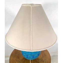 LAMPADA TAVOLO CARAMICA BITOSSI ALDO LONDI DECORO FLOREALE RIMINI BLU ø60x70cm/h